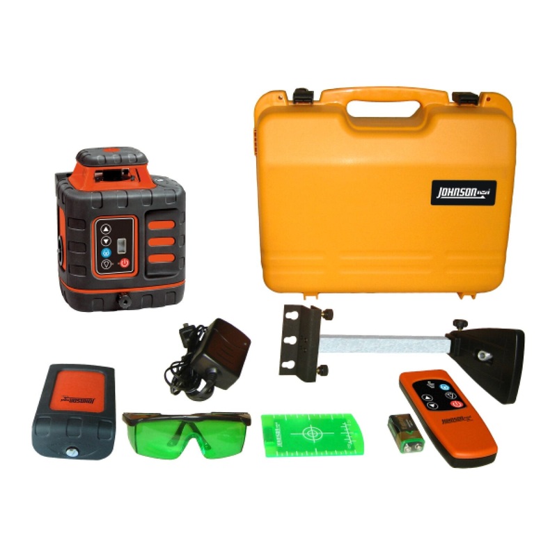 Johnson 40-6543 Self Leveling Rotary Laser Kit with GreenBrite Technology