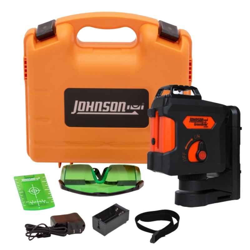 Johnson 40-6676 Self-Leveling 360 Laser w/Plumb Line with GreenBrite Technology