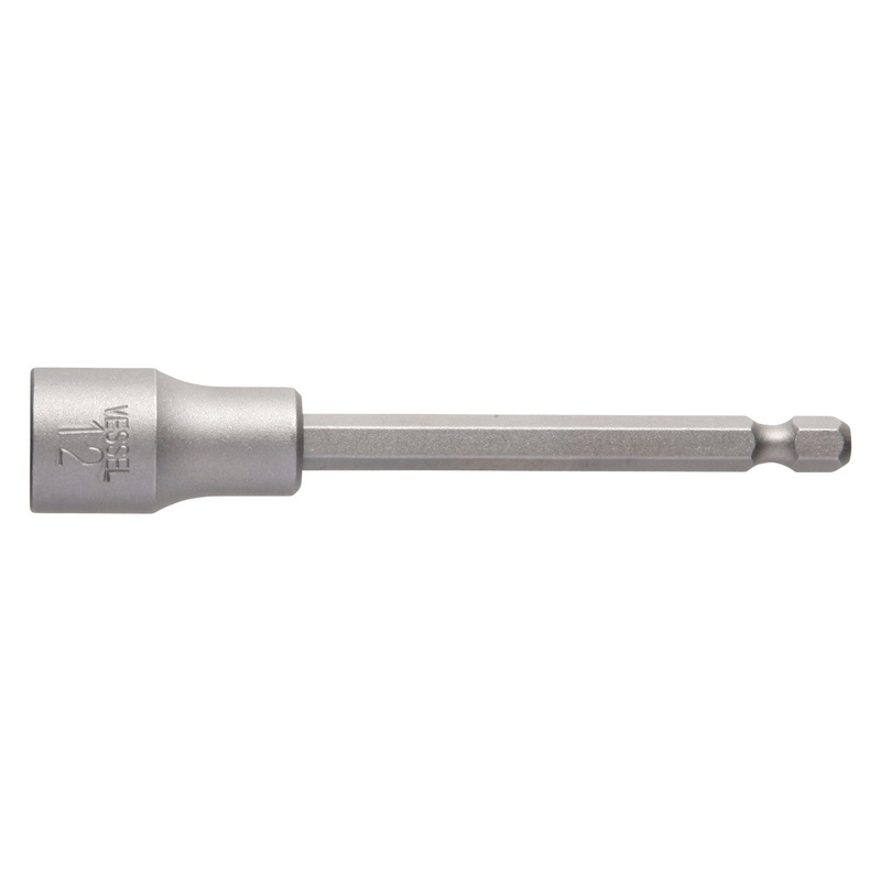 Vessel B45AF12100P1 POWER BIT 1/4" Hex B, A/F12x100 Press-Fit Nutsetter