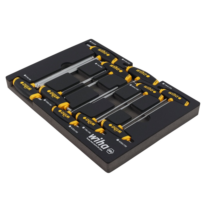 Wiha Tools 54081 SAE T-Handle Foam Tray Set, 10 Pc.