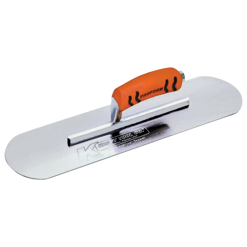 Kraft Tool CF491PF 12" x 3-1/2" Chrome No Burn Pool Trowel with ProForm Handle