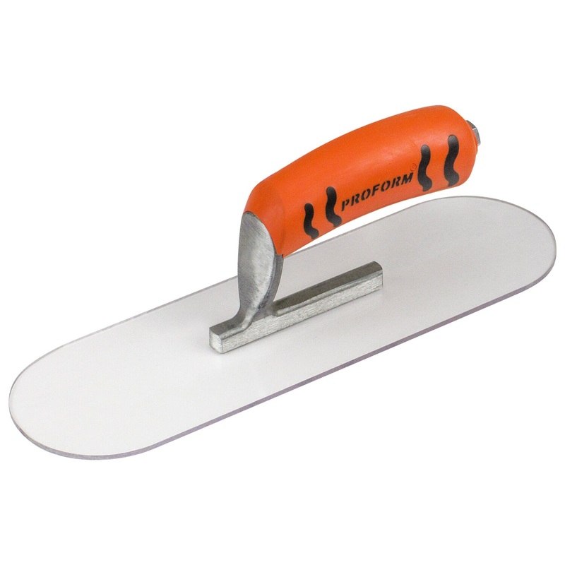 Kraft Tool PL616PF 16" x 4" Round End Plexi-Plastic Trowel with ProForm Handle