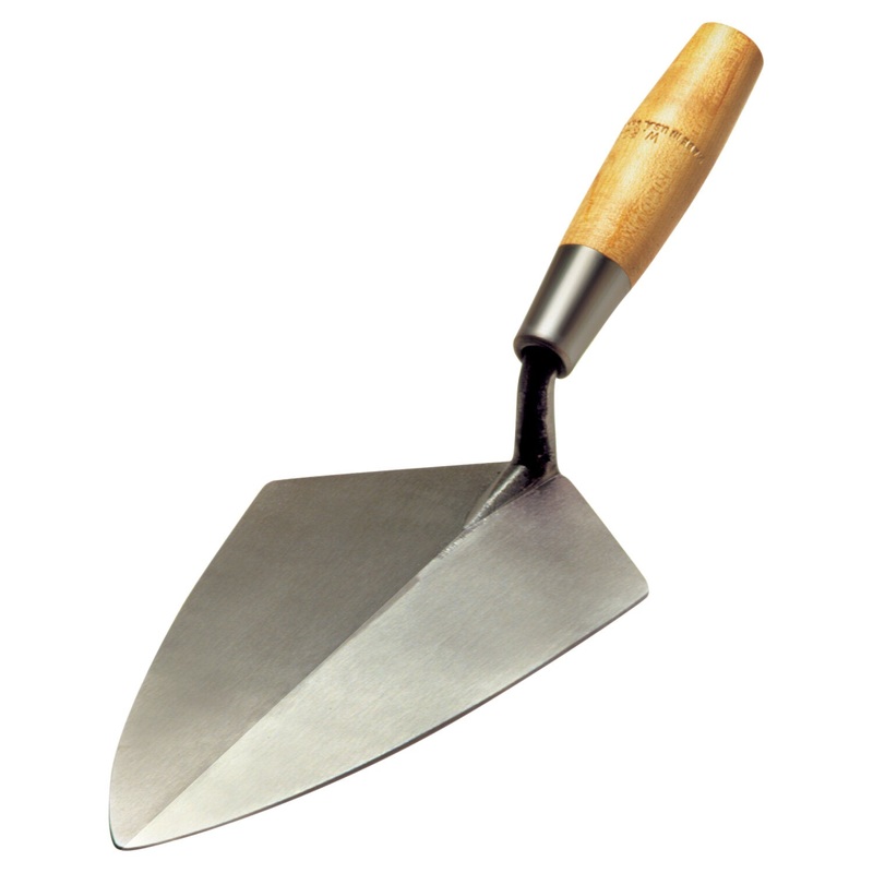 W. Rose RO221-10 1/2 10-1/2 Wide Heel Brick Trowel with 6" Wood Handle