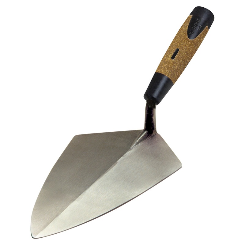 W. Rose RO221-10 1/2K 10-1/2 Wide Heel Brick Trowel with Cork Handle