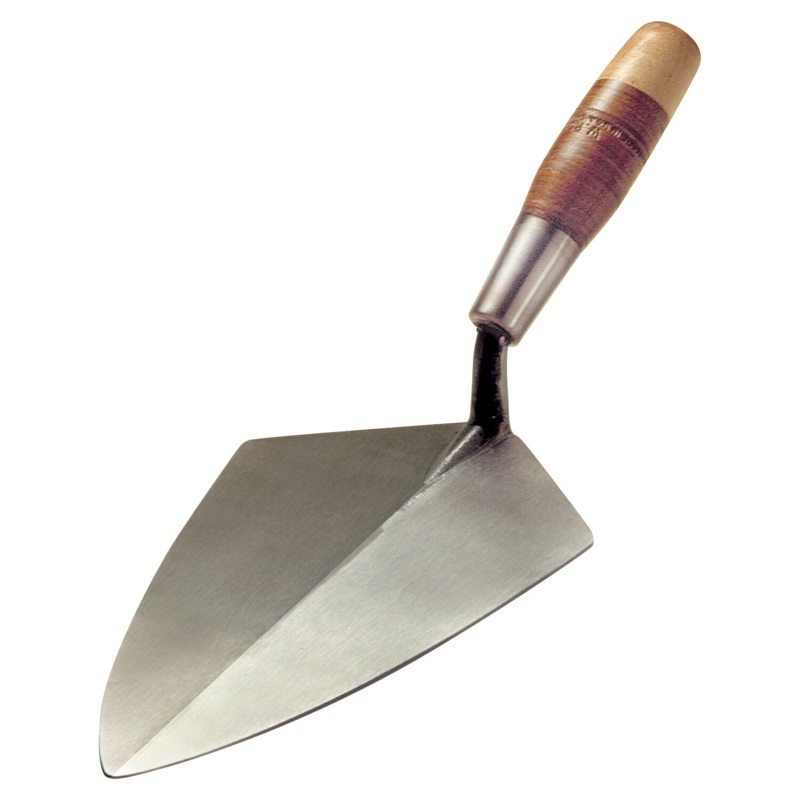 W.Rose RO321-10 1/2 10-1/2 Wide Heel Brick Trowel with Leather Handle