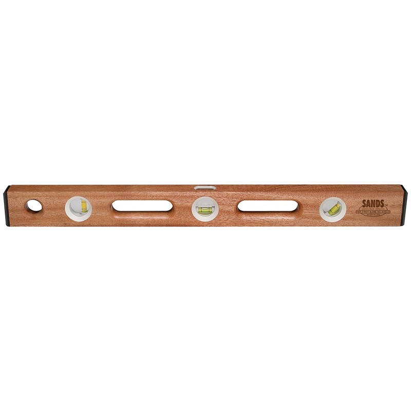 Sands Level & Tool SL2024 24 Contractor Mahogany Carpenter Level with End Caps (3 Vials)