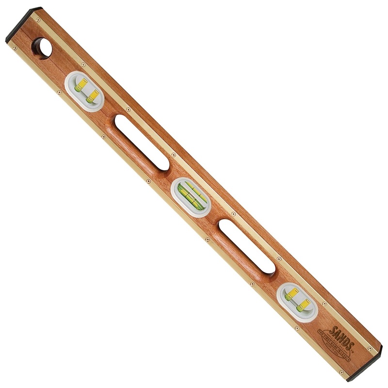 Sands Level & Tool SL22BY24 24 Professional Mahogany Flat Brass Level (6 Vials)