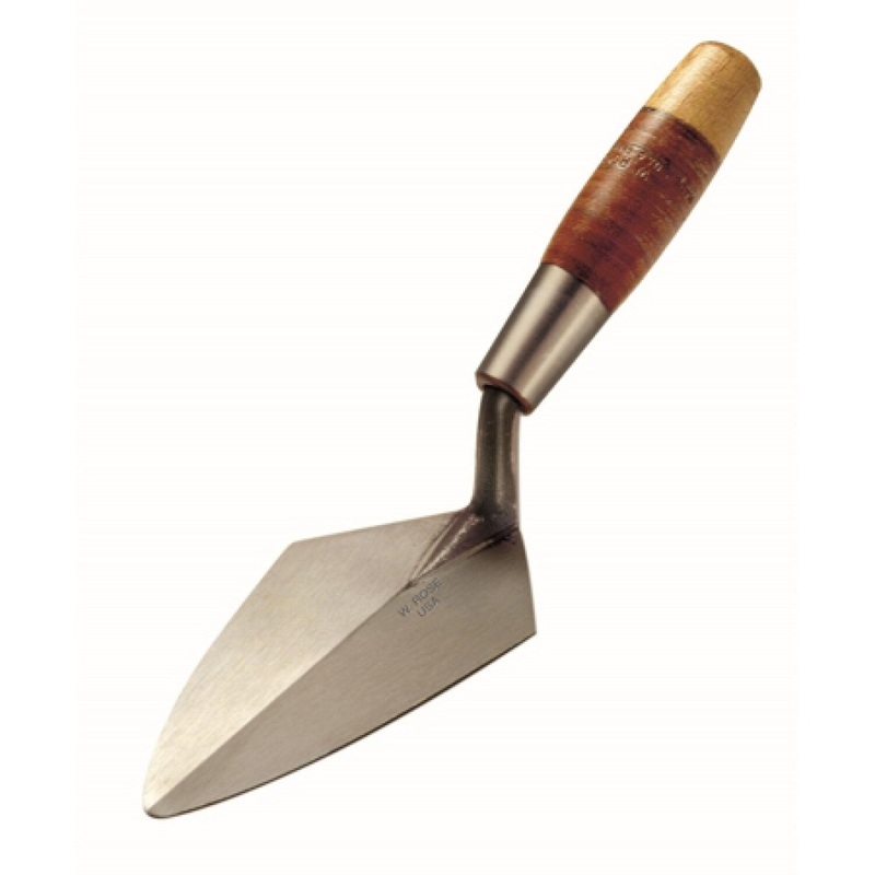 W.Rose RO50L 7 Brick Weight Large Tang Pointing Trowel with Leather Handle