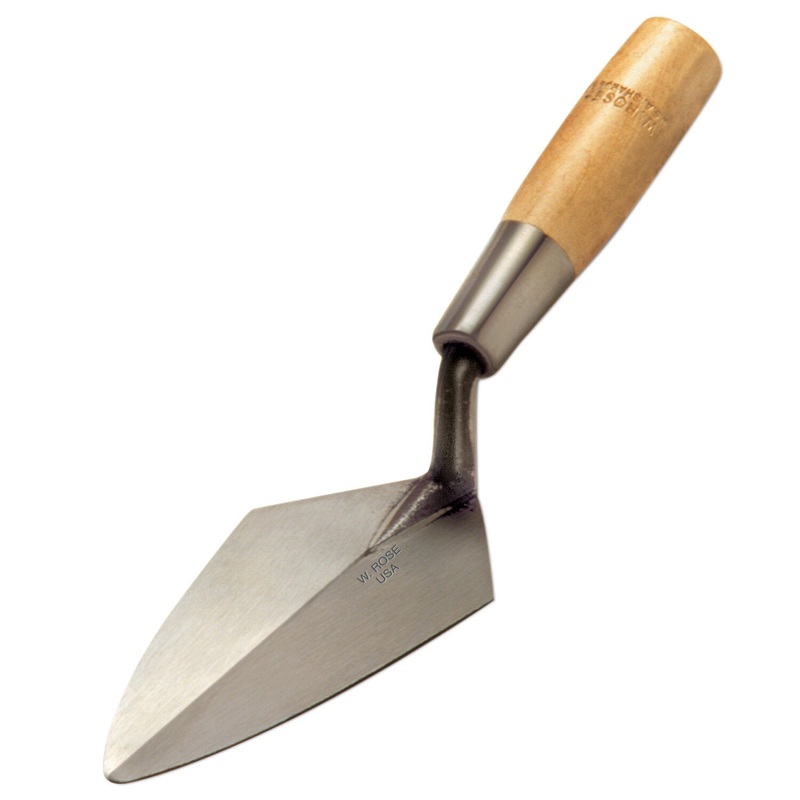 W.Rose RO50W 7 Brick Weight Large Tang Pointing Trowel with Wood Handle
