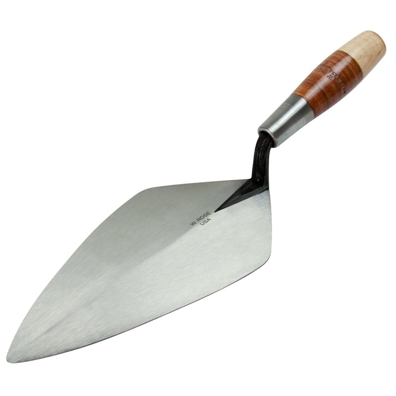 W. Rose RO312-10 1/2 10-1/2 Wide London Brick Trowel with Leather Handle