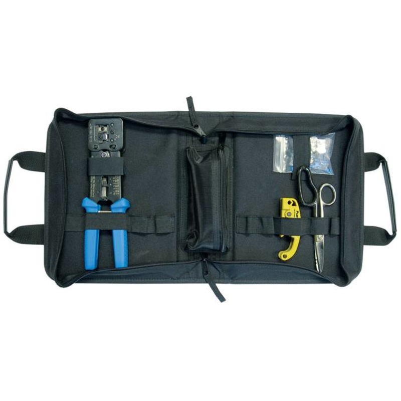 Platinum Tools 90151 EZ-RJ45 HD Termination Kit  Pass-Through RJ45s, Basic Installation, Includes Tool Bag