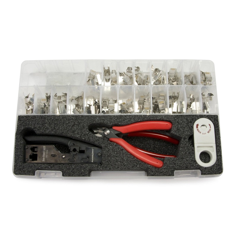 Platinum Tools 90180 Tele-TitanXg Termination Kit  Standard RJ45s, Deluxe Installation, Includes Plastic Case