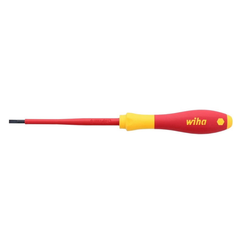 Wiha Tools 32015 Insulated Slotted Screwdriver, 3.5 mm x 100 mm