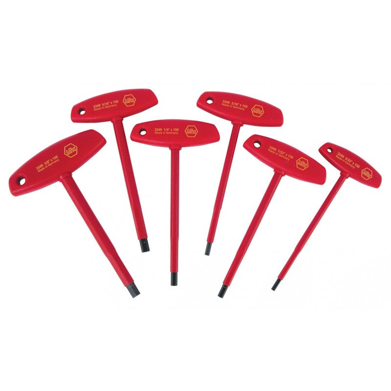 Wiha Tools 33490 Insulated T-Handle Hex Inch, 6 Piece Set