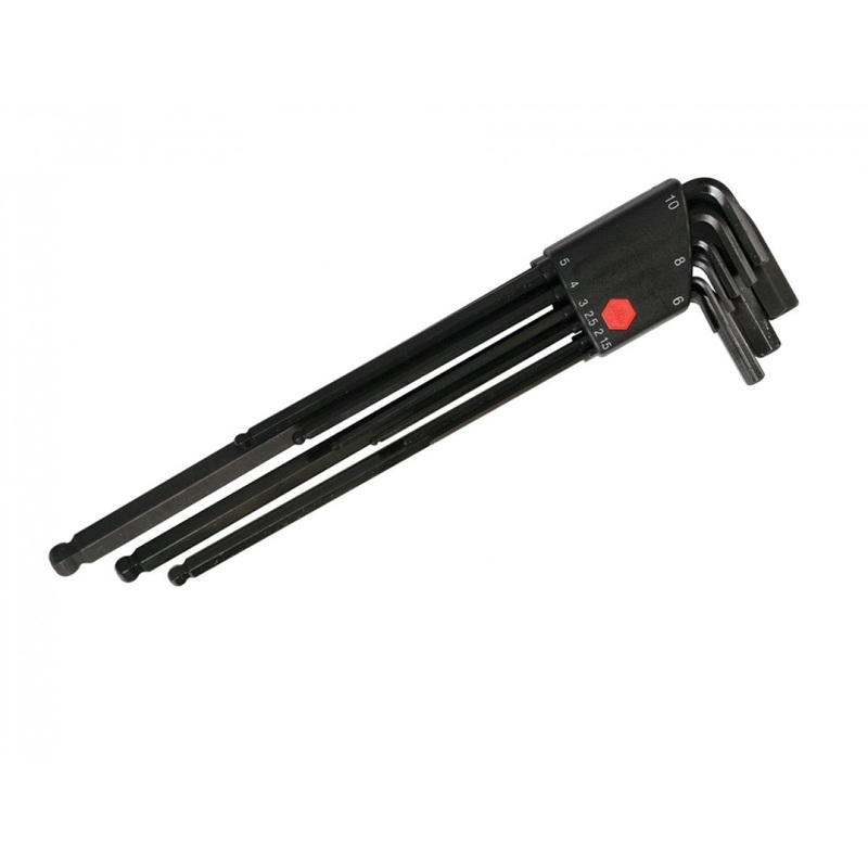 Wiha Tools 36990 Ball End Black Metric Hex Long Arm L-Keys, 9 Pc. Set