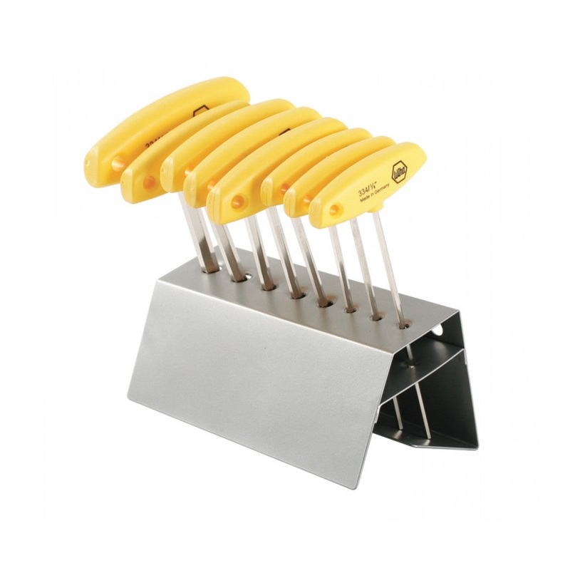 Wiha Tools 33484 Hex T-Handle Inch 8 Piece Set in Metal Stand