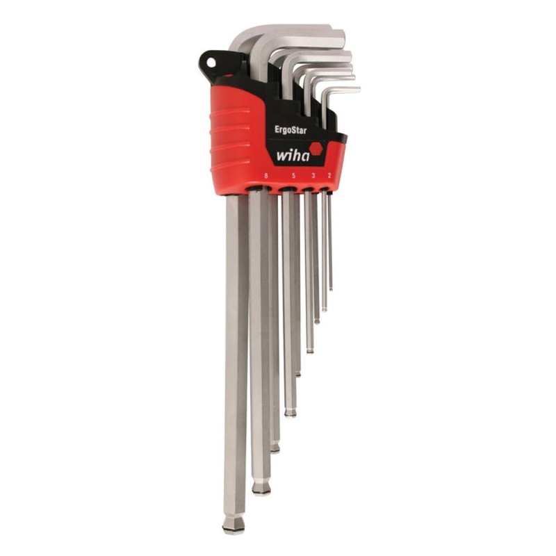 Wiha Tools 66990 MagicRing Screw Holding Ball End Metric L-Keys, 9 Pc. Set