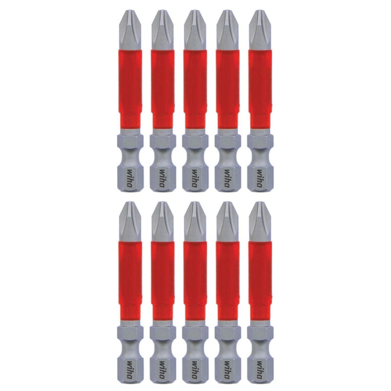 Wiha Tools 76544 MaxxTor Impact Bit Phillips #2 - 49mm - 10 Pack