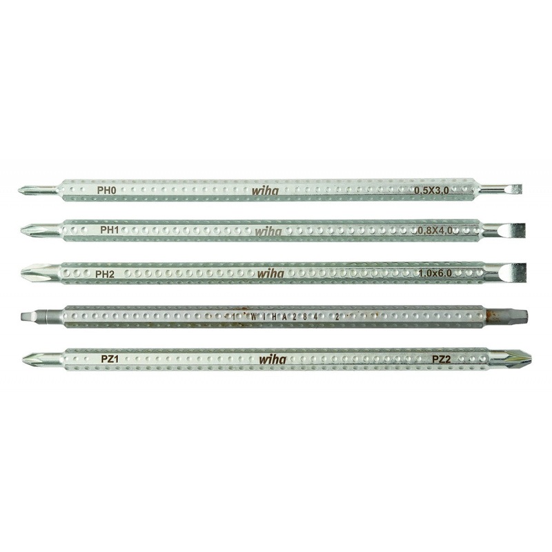 Wiha Tools 28483 Drive-Loc VI Slotted Phillips Square PoziDriv 5 Blade Set