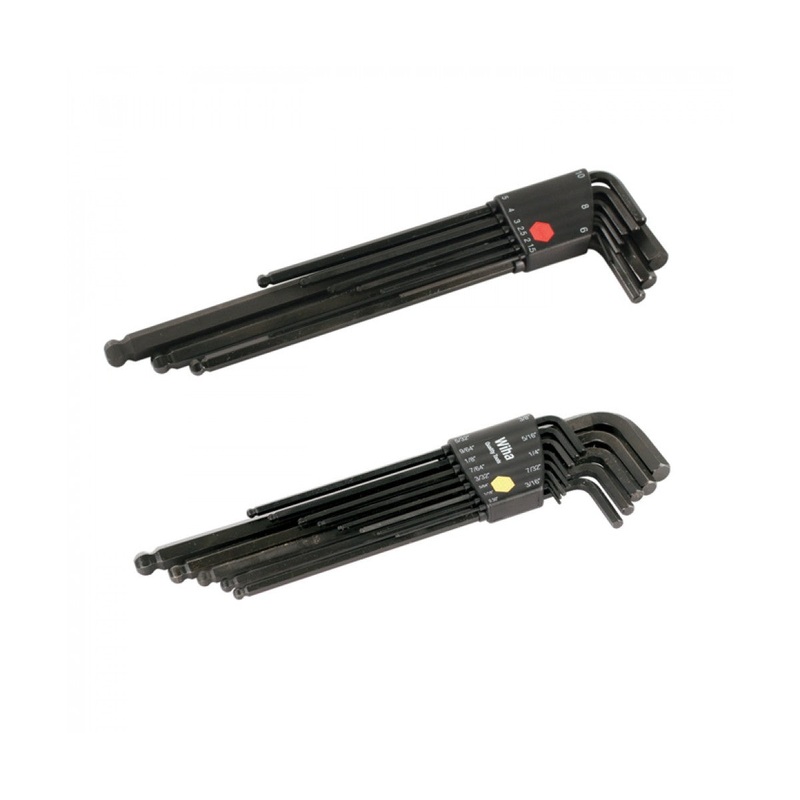 Wiha Tools 36995 Ball End Hex Long Arm L-Key Inch/Metric 22 Piece Set