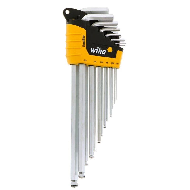 Wiha Tools 66991 MagicRing Screw Holding Ball End Hex L-Key Inch 13 Piece Set