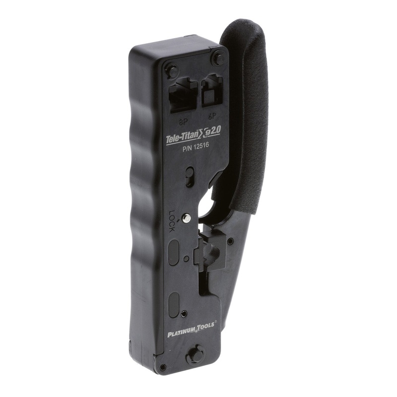Platinum Tools 12517C Tele-TitanXg 2.0 Crimp Tool for Modular RJ45 CAT6A Connectors Combo Kit  Includes 10pcs CAT6A connectors