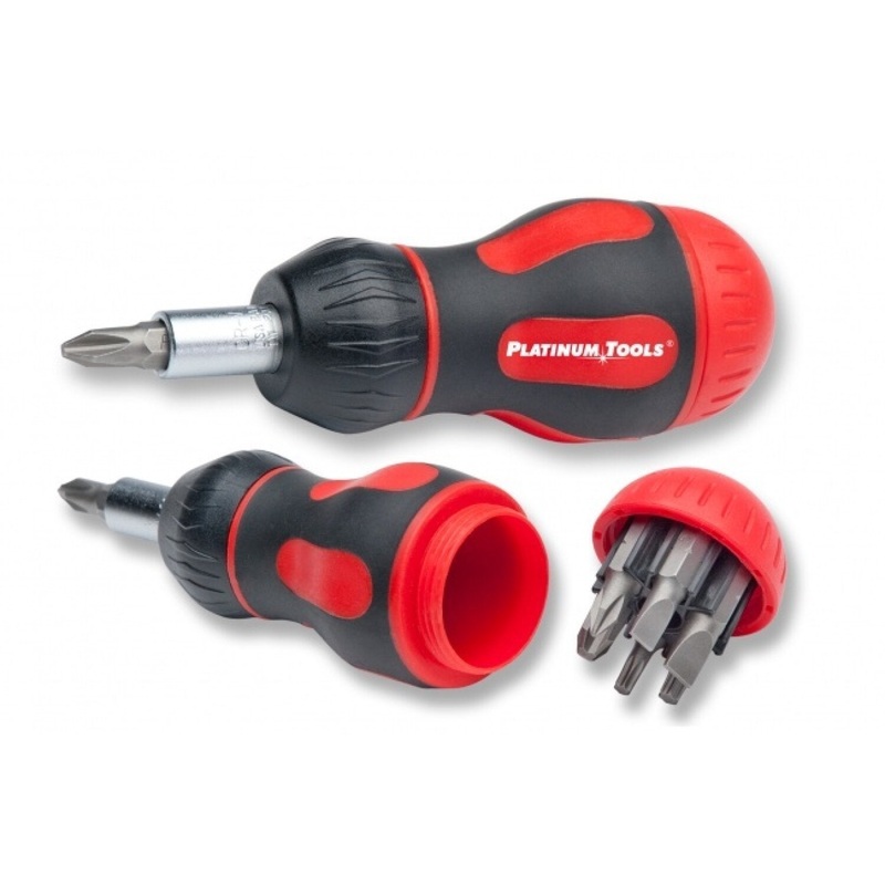 Platinum Tools 19120C Screwdriver, 8-in-1 Stubby