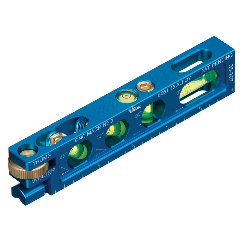 Ideal 35-207 6" Electrician Level With 4 Vials And Magnetic Jaw