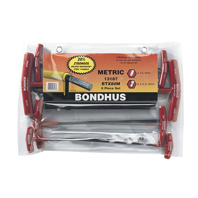 Bondhus 13187 Balldriver and Hex T-handles, 8 Piece
