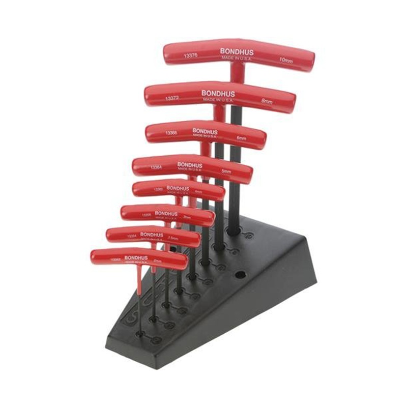 Bondhus 13389 Hex T-handle Set with Stand, 8 Piece