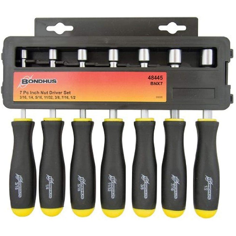 Bondhus 48445 Hollow Shaft Nut Driver Set, 7 Pc.