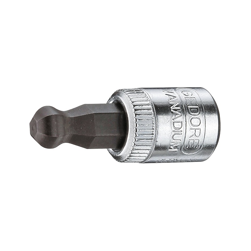 Gedore 2219417 IN 20 K 5 Screwdriver Bit, Socket 1/4" Ball-End In-Hex 5 mm
