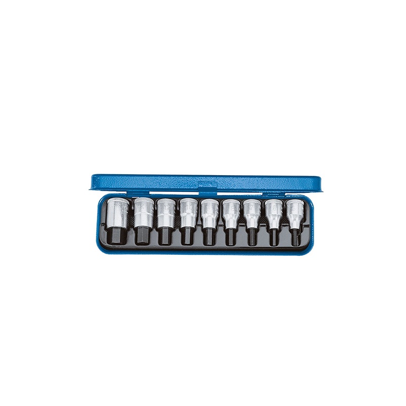 GEDORE 6158970 IN 19 PM Screwdriver Bit Socket Set 1/2" 9 pcs In-Hex 5-17 mm