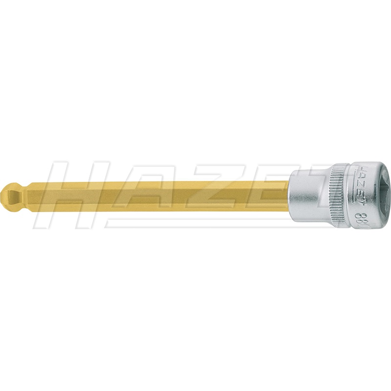 Hazet 8801KK-6 Hex TiN Screwdriver Socket, 6 mm, 3/8"