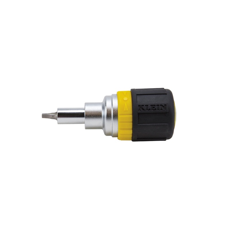Klein Tools 32594 6-in-1 Screwdriver, Stubby, Square Recess
