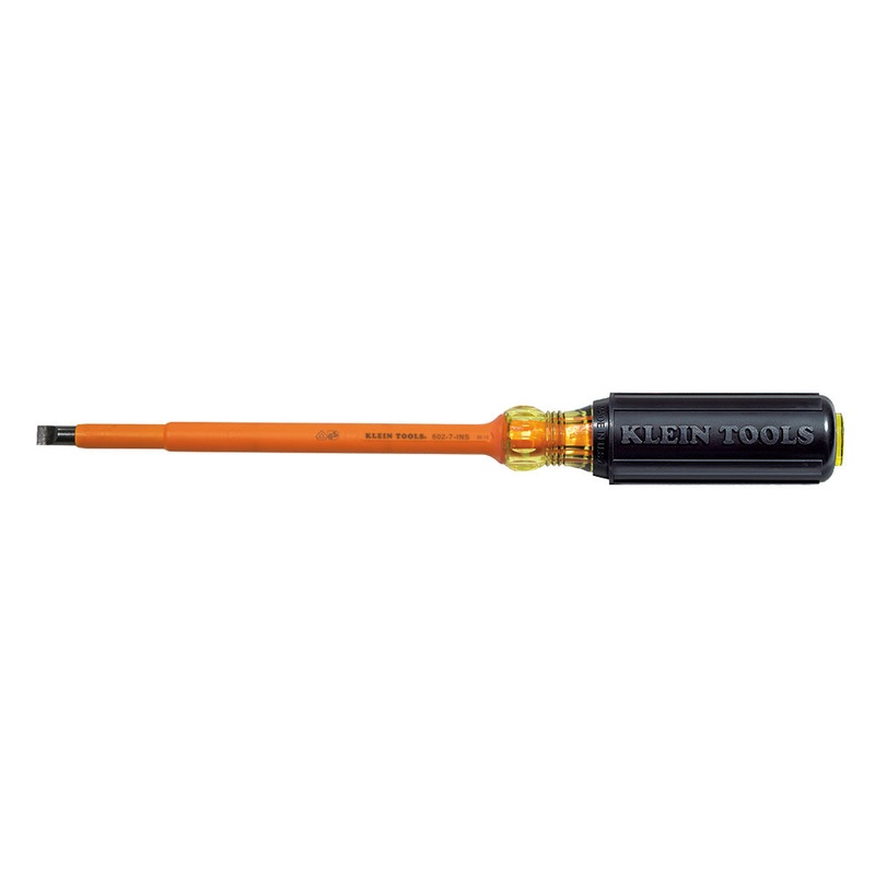 Klein Tools 602-7-INS Insulated Screwdriver, 5/16'' Cabinet, 7-Inch