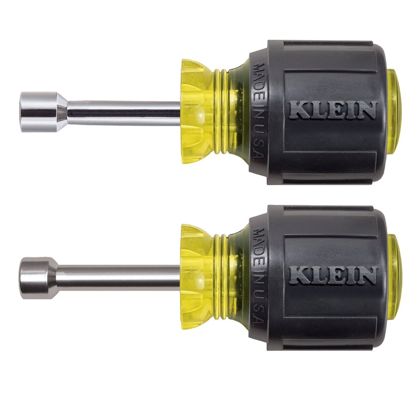 Klein Tools 610 Stubby Nut Driver Set 1-1/2-Inch Shafts 2-Piece