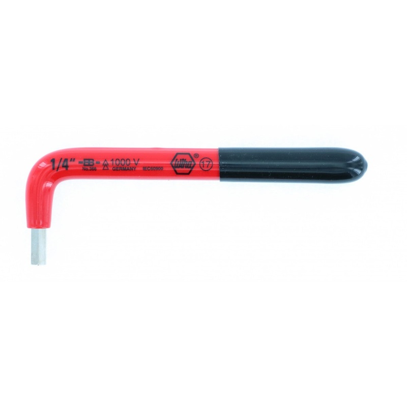 Wiha Tools 13668 Insulated Inch Hex L - Key, 1/4" x 5.3"