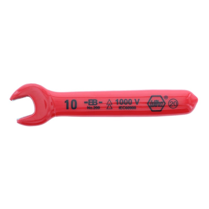 Wiha Tools 20010 Insulated Open End Wrench, 10 mm x 107 mm, 15 Angle