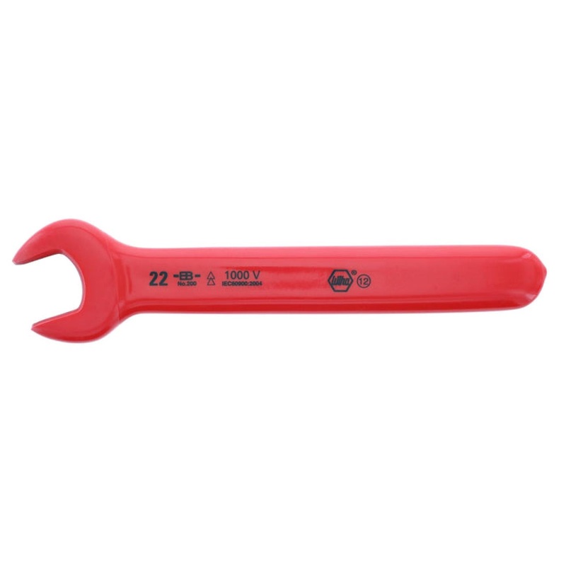 Wiha Tools 20022 Insulated Open End Wrench, 22 mm x 196 mm, 15 Angle