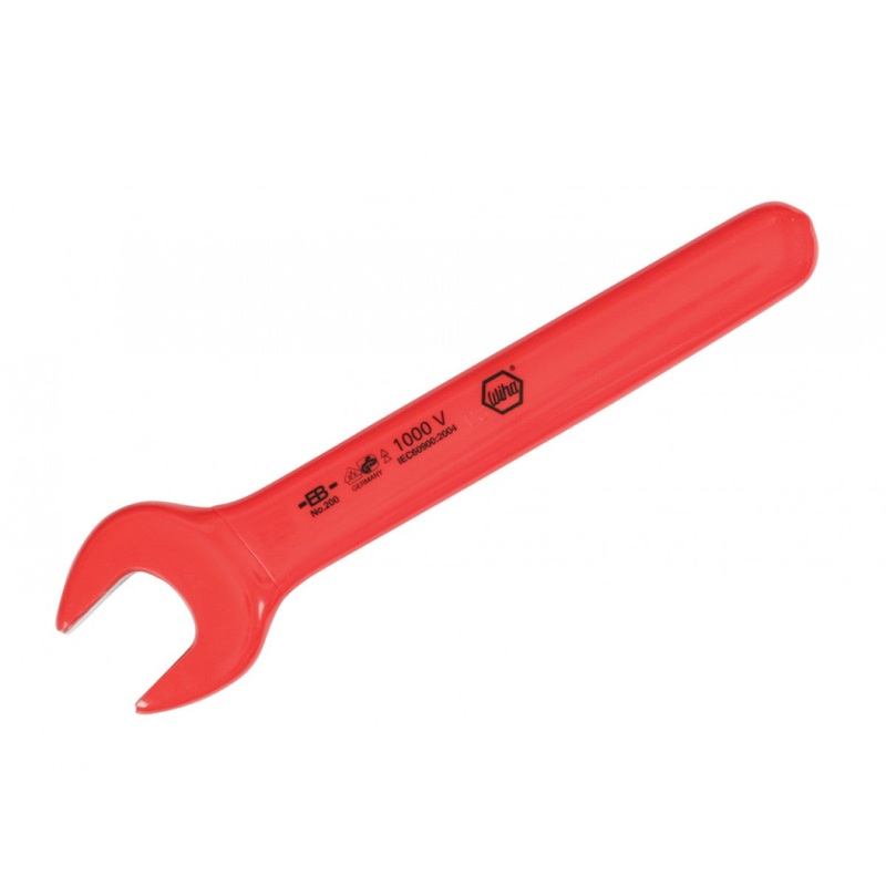 Wiha Tools 20131 Insulated Open End Wrench, 1/4" x 3.4", 15 Angle