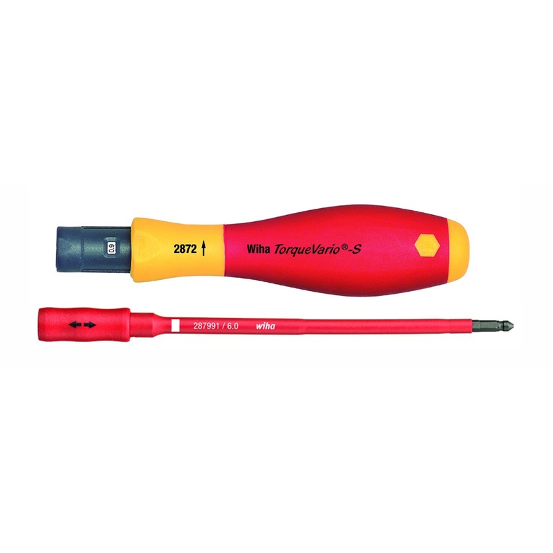 Wiha Tools 28750 Insulated TorqueVario-S Handle 5 - 18 in/lbs with Slimline Blade Holder