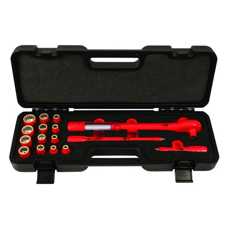 Wiha Tools 30192 Insulated Drive Ratcheting Torque Wrench Metric Socket Set, 3/8", 16 Pc.
