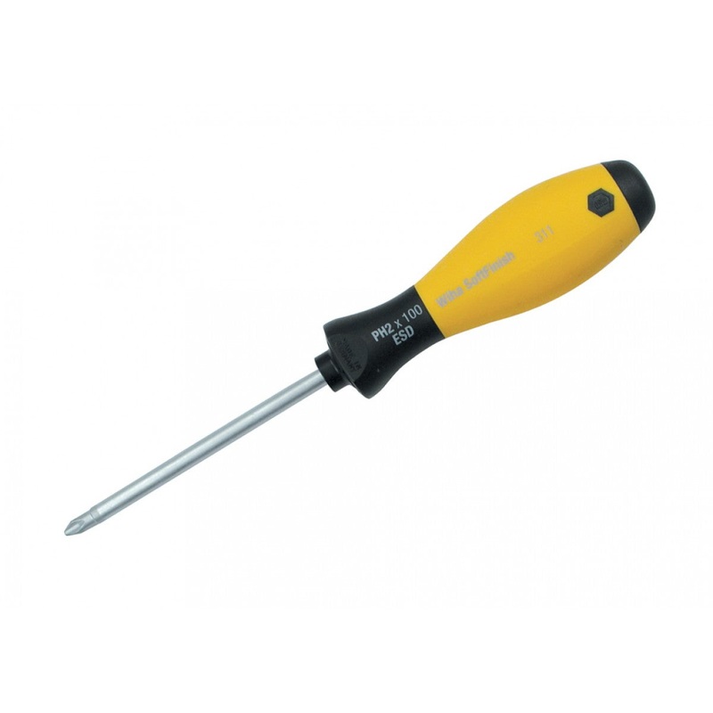 Wiha Tools 31151 ESD SoftFinish Phillips Screwdriver, #1 x 80 mm