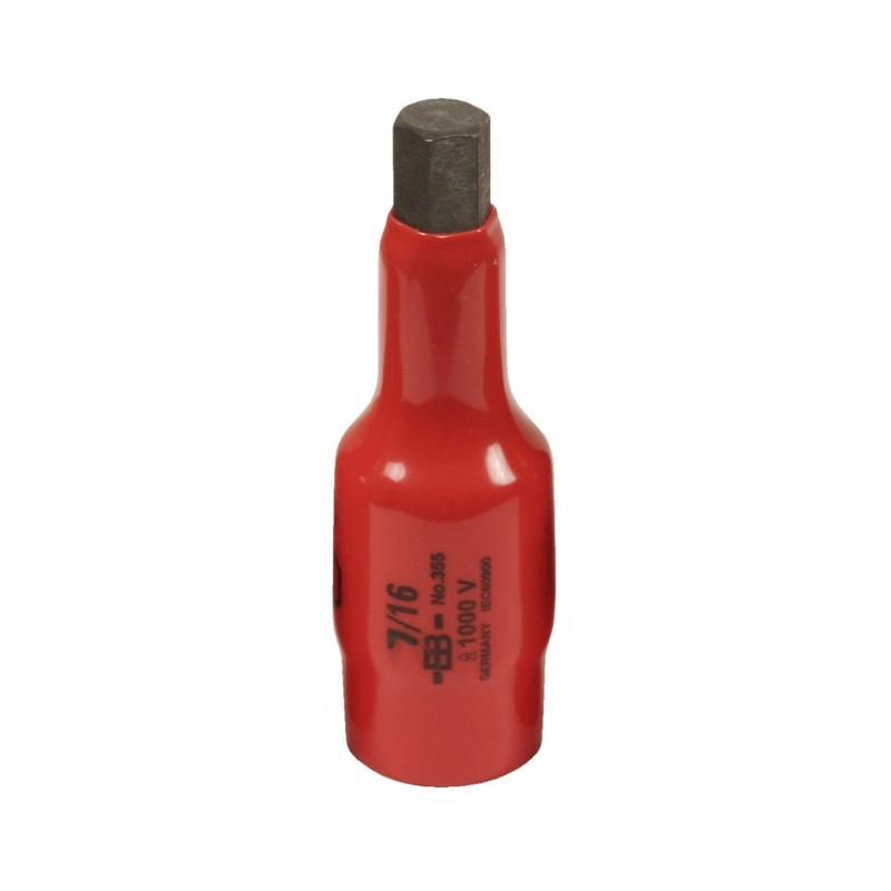 Wiha Tools 31836 Insulated 7/16" Hex Bit Socket, 1/2" Drive